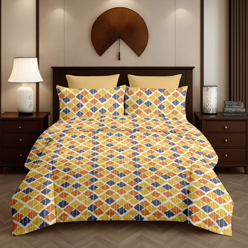 Flamingo Double Bedsheet Set with Pillow Covers – Premium Glace Cotton - 300 TC, 180 GSM Fabric_90x100 inches_250 x 230 cm