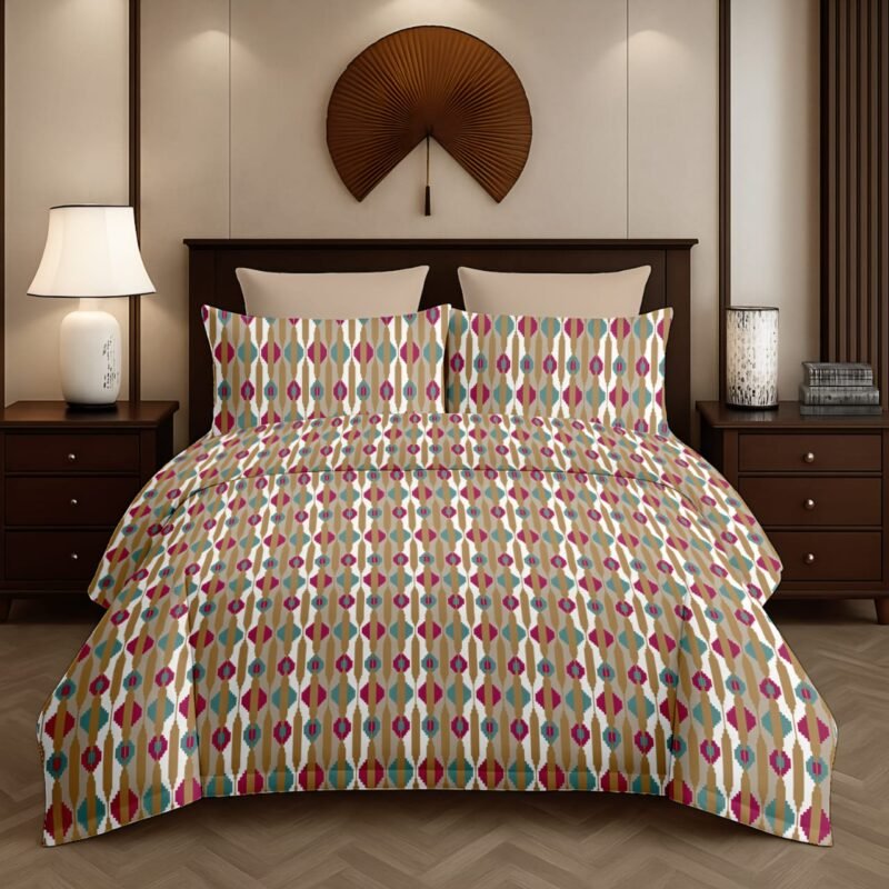 Flamingo Double Bedsheet Set with Pillow Covers – Premium Glace Cotton - 300 TC, 180 GSM Fabric_90x100 inches_250 x 230 cm