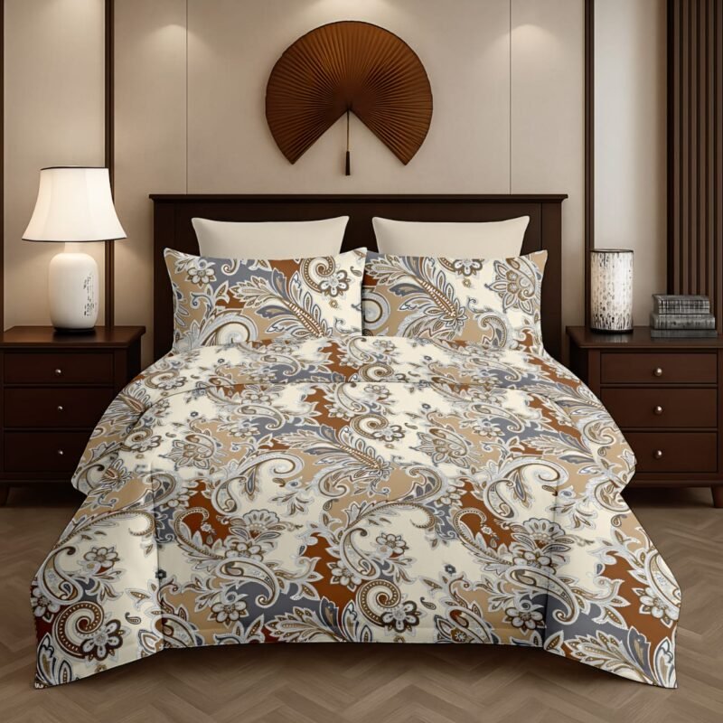 Flamingo Double Bedsheet Set with Pillow Covers – Premium Glace Cotton - 300 TC, 180 GSM Fabric_90x100 inches_250 x 230 cm