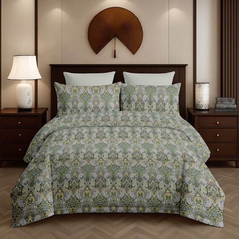 Flamingo Double Bedsheet Set with Pillow Covers – Premium Glace Cotton - 300 TC, 180 GSM Fabric_90x100 inches_250 x 230 cm
