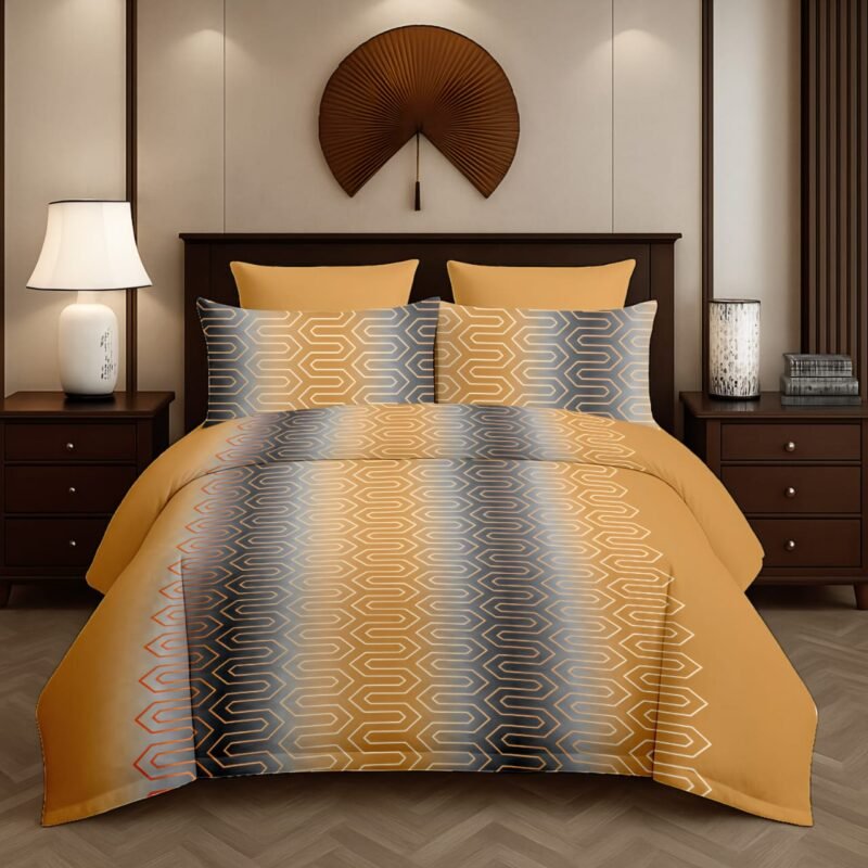 Flamingo Double Bedsheet Set with Pillow Covers – Premium Glace Cotton - 300 TC, 180 GSM Fabric_90x100 inches_250 x 230 cm