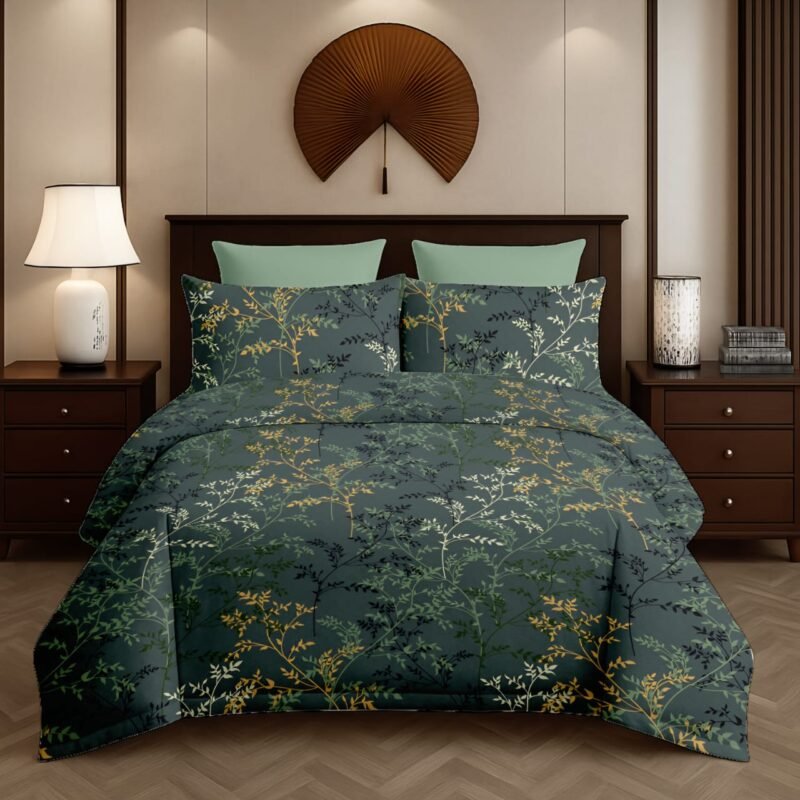 Flamingo Double Bedsheet Set with Pillow Covers – Premium Glace Cotton - 300 TC, 180 GSM Fabric_90x100 inches_250 x 230 cm