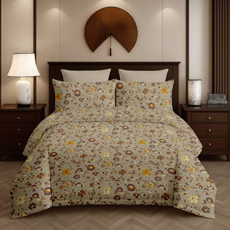 Flamingo Double Bedsheet Set with Pillow Covers – Premium Glace Cotton - 300 TC, 180 GSM Fabric_90x100 inches_250 x 230 cm