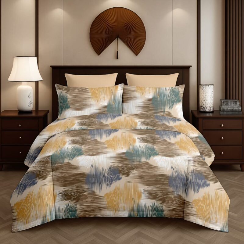 Flamingo Double Bedsheet Set with Pillow Covers – Premium Glace Cotton - 300 TC, 180 GSM Fabric_90x100 inches_250 x 230 cm