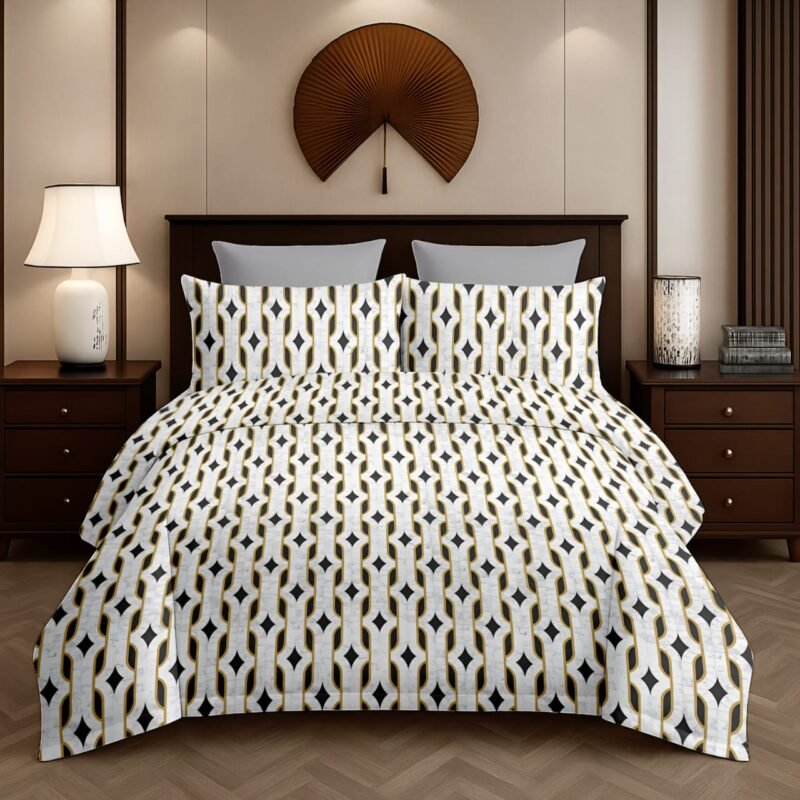 Flamingo Double Bedsheet Set with Pillow Covers – Premium Glace Cotton - 300 TC, 180 GSM Fabric_90x100 inches_250 x 230 cm