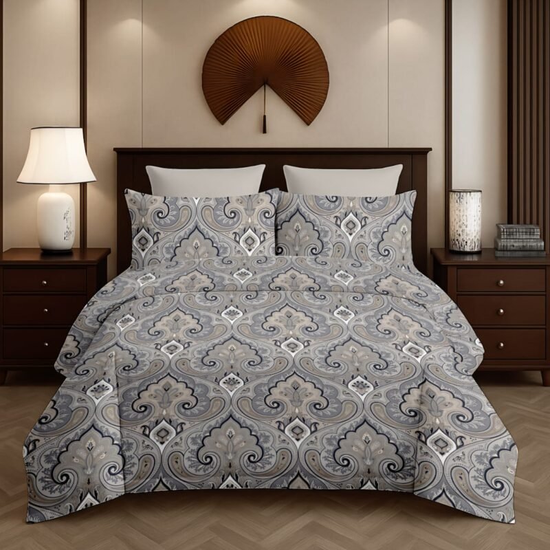 Flamingo Double Bedsheet Set with Pillow Covers – Premium Glace Cotton - 300 TC, 180 GSM Fabric_90x100 inches_250 x 230 cm