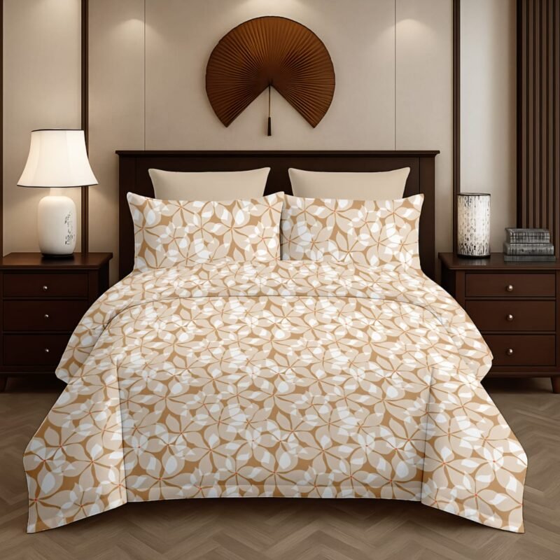 Flamingo Double Bedsheet Set with Pillow Covers – Premium Glace Cotton - 300 TC, 180 GSM Fabric_90x100 inches_250 x 230 cm