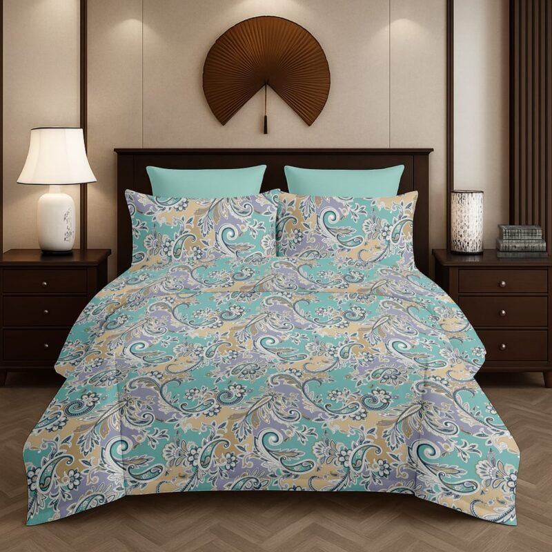 Flamingo Double Bedsheet Set with Pillow Covers – Premium Glace Cotton - 300 TC, 180 GSM Fabric_90x100 inches_250 x 230 cm