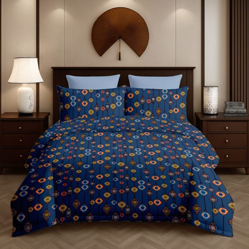 Flamingo Double Bedsheet Set with Pillow Covers – Premium Glace Cotton - 300 TC, 180 GSM Fabric_90x100 inches_250 x 230 cm