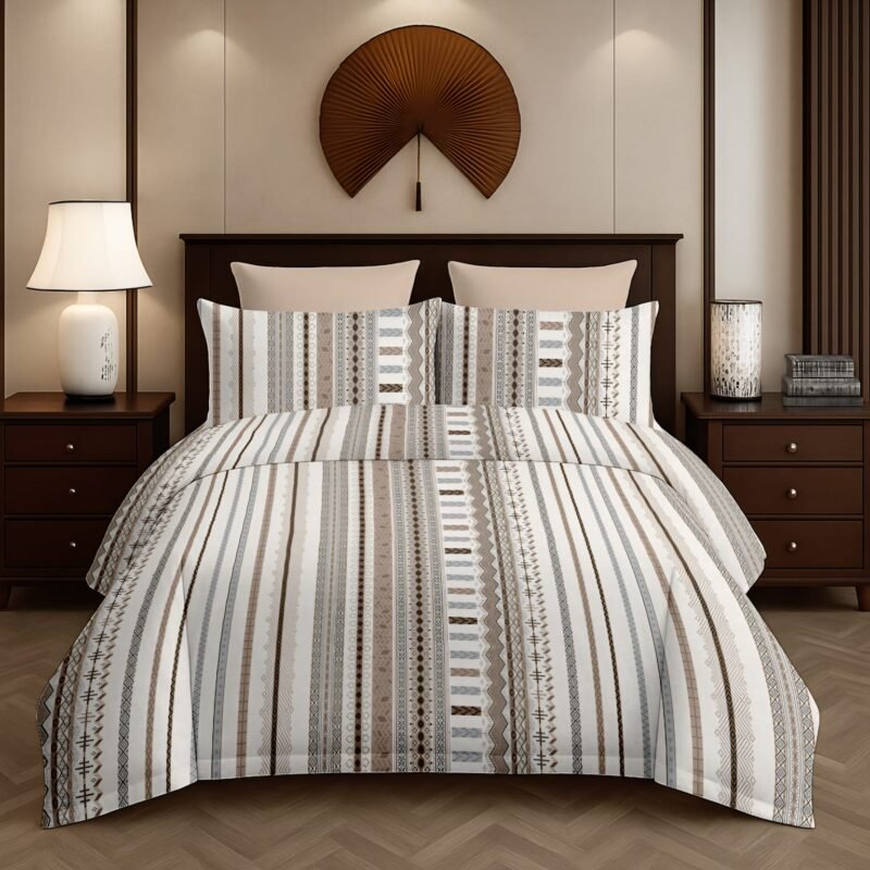 Flamingo Double Bedsheet Set with Pillow Covers – Premium Glace Cotton - 300 TC, 180 GSM Fabric_90x100 inches_250 x 230 cm