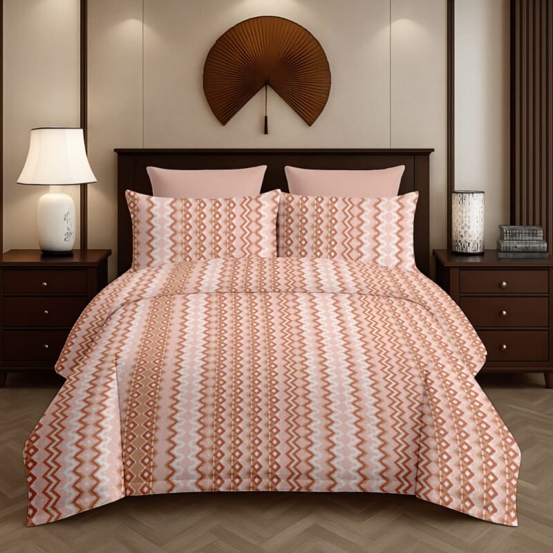 Flamingo Double Bedsheet Set with Pillow Covers – Premium Glace Cotton - 300 TC, 180 GSM Fabric_90x100 inches_250 x 230 cm