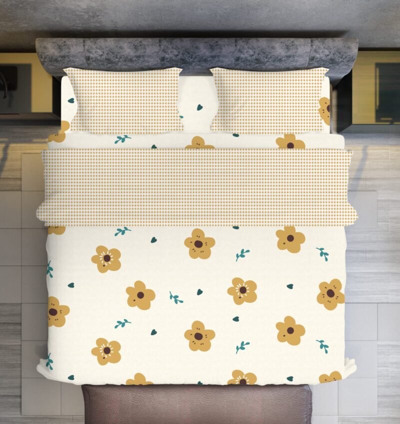 Platinum King Size Bedsheet Set with Pillow Covers–Luxury Cotton-400 TC, 220 GSM heavy weight fabric_90x108 inches_275 x 230 cm