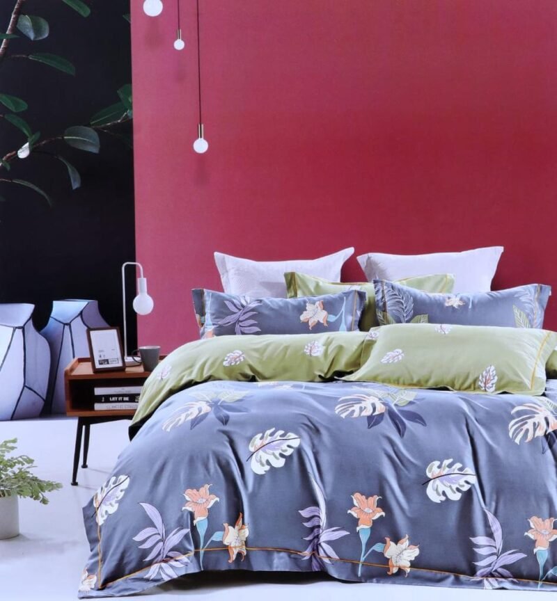Cotton look Queen Double Bedsheet Set with Pillow Covers–Premium Quality, Micro Prints-350 TC, 220 GSM_90x100 inches_250 x 230 cm