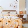 Cotton look Queen Double Bedsheet Set with Pillow Covers–Premium Quality, Micro Prints-350 TC, 220 GSM_90x100 inches_250 x 230 cm