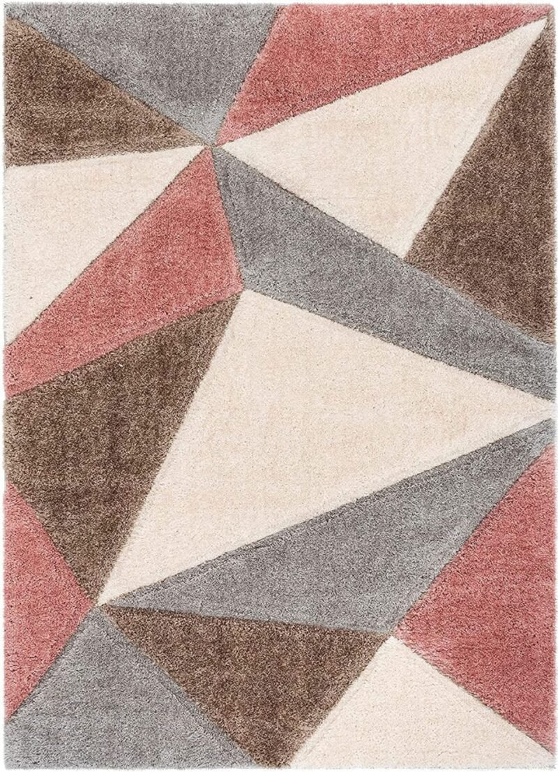 Dollivo Shaggy Carpet & Rug - Triangle Grey Mix