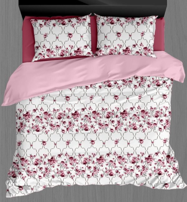 White Beauty Elegant White Double Bedsheet Set with Pillow Covers–Premium Cotton Fast Colour -350 TC, 200 GSM_90x100 inches_250 x 230 cm