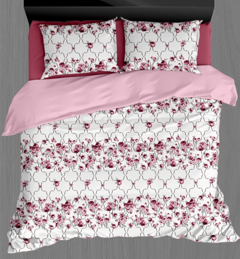 White Beauty Elegant White Double Bedsheet Set with Pillow Covers–Premium Cotton Fast Colour -350 TC, 200 GSM_90x100 inches_250 x 230 cm