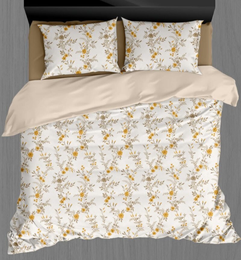 White Beauty Elegant White Double Bedsheet Set with Pillow Covers–Premium Cotton Fast Colour -350 TC, 200 GSM_90x100 inches_250 x 230 cm