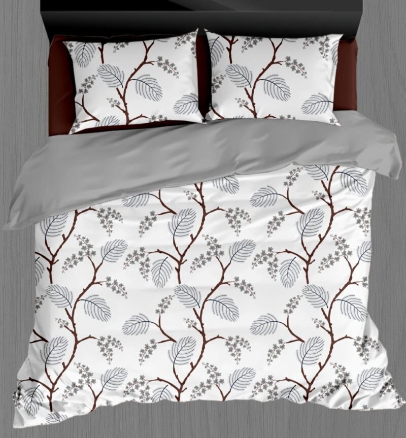 White Beauty Elegant White Double Bedsheet Set with Pillow Covers–Premium Cotton Fast Colour -350 TC, 200 GSM_90x100 inches_250 x 230 cm