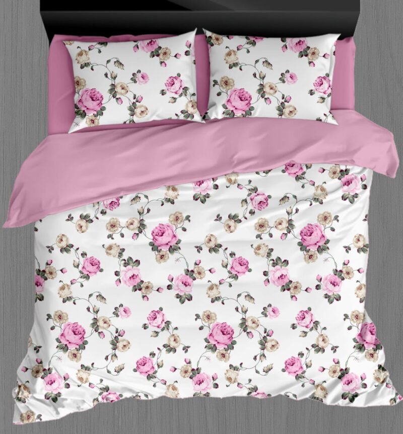 White Beauty Elegant White Double Bedsheet Set with Pillow Covers–Premium Cotton Fast Colour -350 TC, 200 GSM_90x100 inches_250 x 230 cm