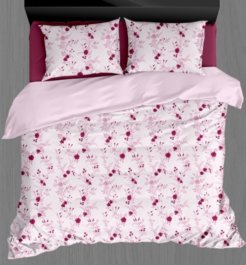 White Beauty Elegant White Double Bedsheet Set with Pillow Covers–Premium Cotton Fast Colour -350 TC, 200 GSM_90x100 inches_250 x 230 cm