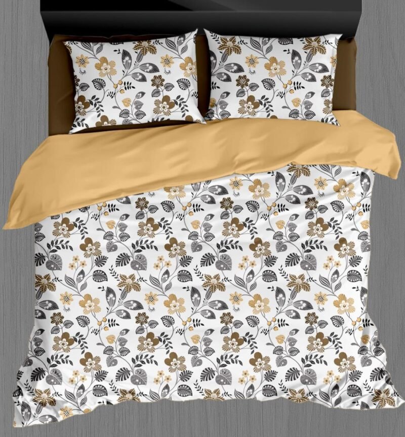 White Beauty Elegant White Double Bedsheet Set with Pillow Covers–Premium Cotton Fast Colour -350 TC, 200 GSM_90x100 inches_250 x 230 cm