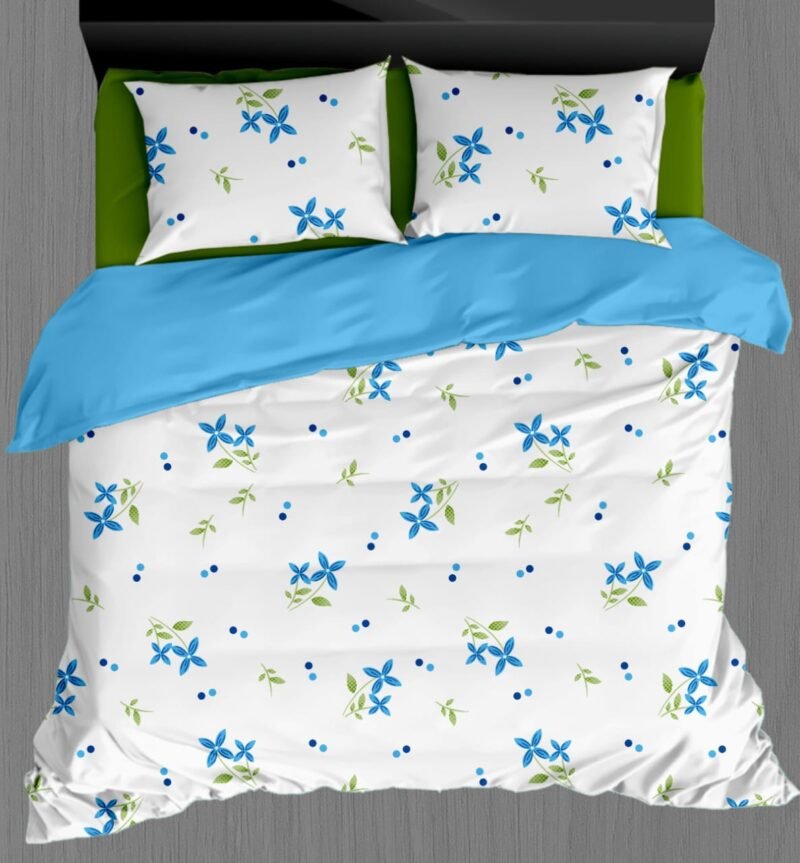 White Beauty Elegant White Double Bedsheet Set with Pillow Covers–Premium Cotton Fast Colour -350 TC, 200 GSM_90x100 inches_250 x 230 cm