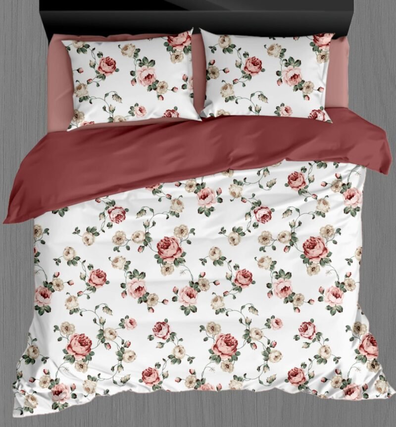 White Beauty Elegant White Double Bedsheet Set with Pillow Covers–Premium Cotton Fast Colour -350 TC, 200 GSM_90x100 inches_250 x 230 cm