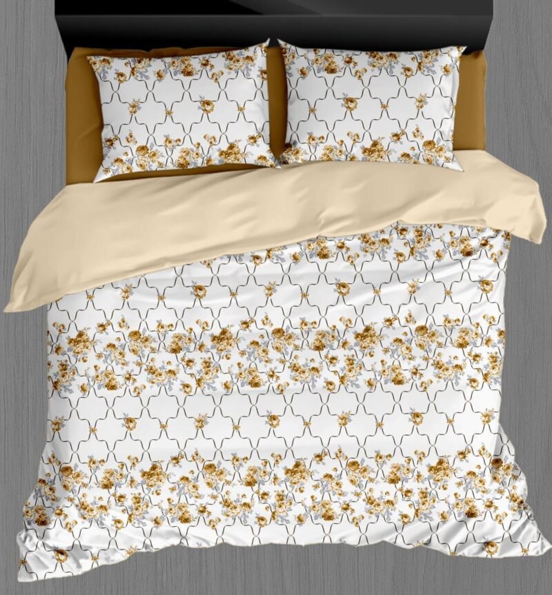 White Beauty Elegant White Double Bedsheet Set with Pillow Covers–Premium Cotton Fast Colour -350 TC, 200 GSM_90x100 inches_250 x 230 cm