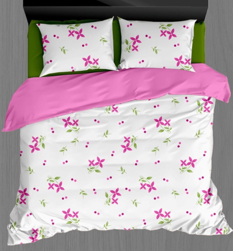 White Beauty Elegant White Double Bedsheet Set with Pillow Covers–Premium Cotton Fast Colour -350 TC, 200 GSM_90x100 inches_250 x 230 cm