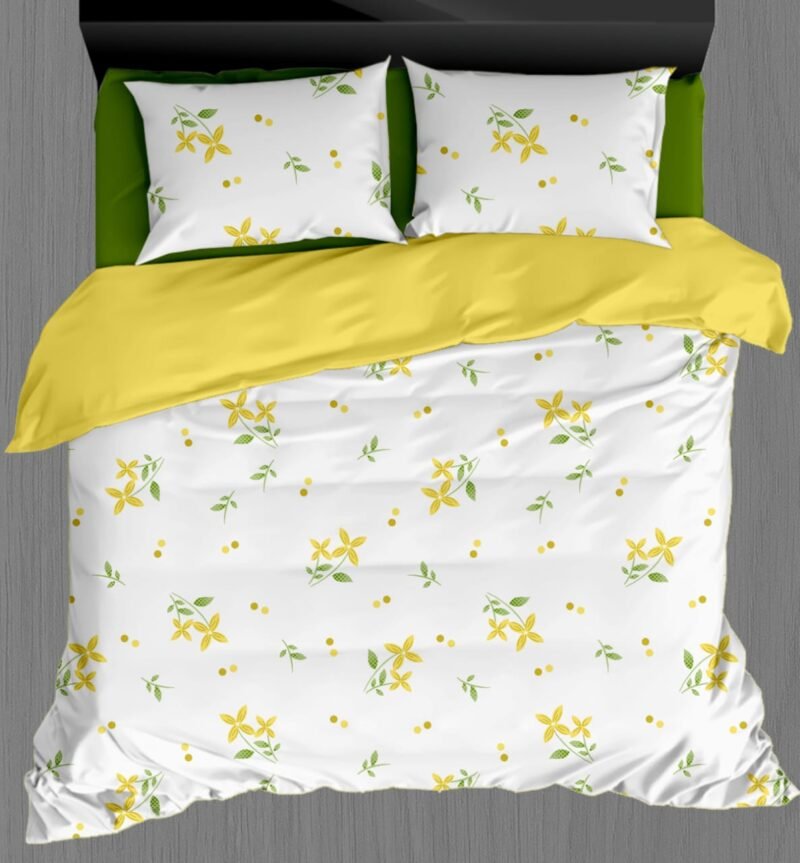 White Beauty Elegant White Double Bedsheet Set with Pillow Covers–Premium Cotton Fast Colour -350 TC, 200 GSM_90x100 inches_250 x 230 cm