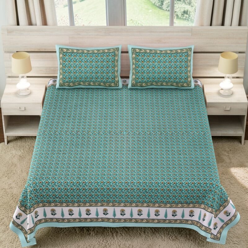 DOLLIVO-FIZZA Premium Cotton King Size Bedsheet Set –180 TC Heavy weight cotton bedsheet_90x108 inches_228 x 274 cm