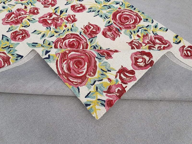 Floral Rose Petal's Design Soft | Hand Tufted Carpet & Rug | Premium quality Qualeen | All Sizes |