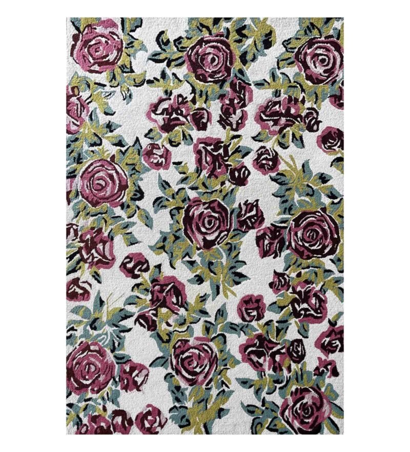 Floral Rose Petal's Design Soft | Hand Tufted Carpet & Rug | Premium quality Qualeen | All Sizes |