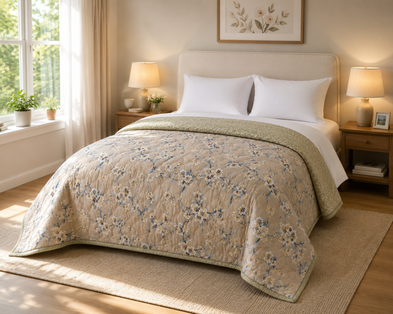 SNUGGLE Premium Ultrasonic Reversible Double Bed Comforter | All Season Quilt | Imported Glace Cotton (Cotton Feel) | Soft Microfiber Filling | 90 x 100 Inches | Light weight & Cozy | Attractive Bag Packing |