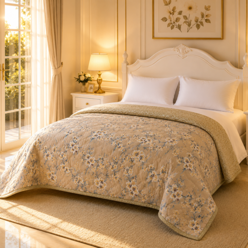 SNUGGLE Premium Ultrasonic Reversible Double Bed Comforter | All Season Quilt | Imported Glace Cotton (Cotton Feel) | Soft Microfiber Filling | 90 x 100 Inches | Light weight & Cozy | Attractive Bag Packing |