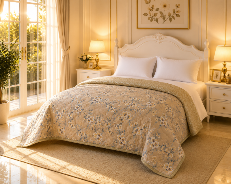 SNUGGLE Premium Ultrasonic Reversible Double Bed Comforter | All Season Quilt | Imported Glace Cotton (Cotton Feel) | Soft Microfiber Filling | 90 x 100 Inches | Light weight & Cozy | Attractive Bag Packing |