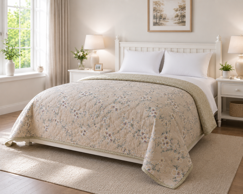 SNUGGLE Premium Ultrasonic Reversible Double Bed Comforter | All Season Quilt | Imported Glace Cotton (Cotton Feel) | Soft Microfiber Filling | 90 x 100 Inches | Light weight & Cozy | Attractive Bag Packing |