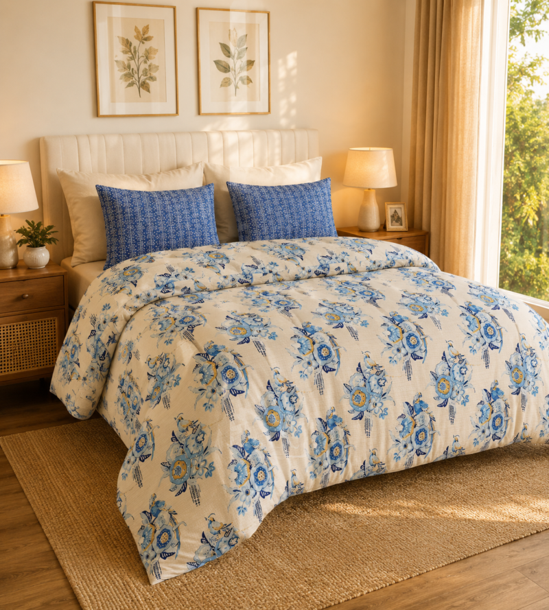 DORIYA Premium Cotton King Size Bedsheet Set –180 TC Heavy weight cotton_90x108 inches_228 x 274 cm