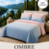OMBRE Pure Cotton Premium size Bedsheet with 2 Pillow Covers | 300 TC | Textured Print | 108 x 108 Inches | Soft, Breathable, Skin Friendly & Fade Resistant | PVC Packing |