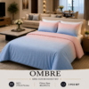 OMBRE Pure Cotton Premium size Bedsheet with 2 Pillow Covers | 300 TC | Textured Print | 108 x 108 Inches | Soft, Breathable, Skin Friendly & Fade Resistant | PVC Packing |
