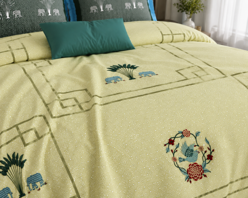 MILKY WHITE Premium Cotton Super King Size Bedsheet set with 2 Pillow Covers | 220 TC Heavy Weight Pure Cotton | Soft, Breathable & Skin-Friendly | Size 108 x 108 Inches |