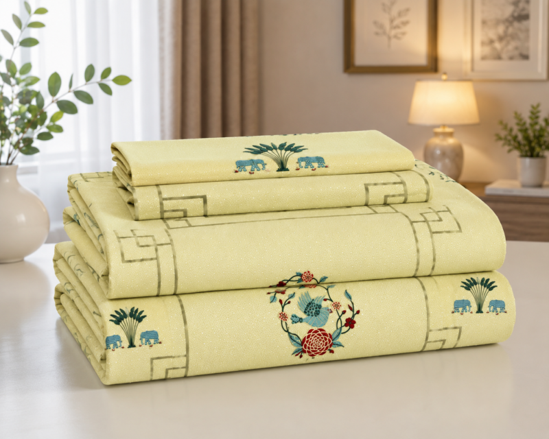 MILKY WHITE Premium Cotton Super King Size Bedsheet set with 2 Pillow Covers | 220 TC Heavy Weight Pure Cotton | Soft, Breathable & Skin-Friendly | Size 108 x 108 Inches |