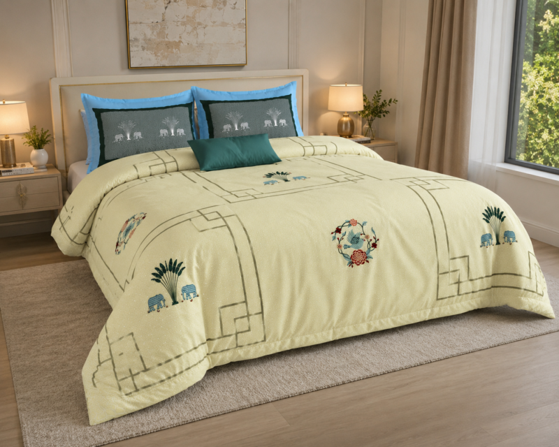 MILKY WHITE Premium Cotton Super King Size Bedsheet set with 2 Pillow Covers | 220 TC Heavy Weight Pure Cotton | Soft, Breathable & Skin-Friendly | Size 108 x 108 Inches |