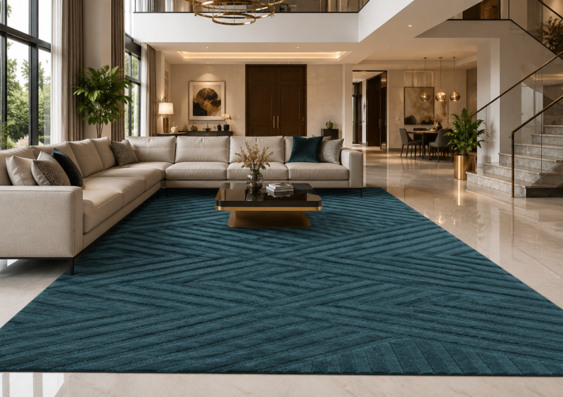 Asiatic Hague Teal Design Soft | Hand Tufted Carpet & Rug | Premium quality Qualeen | All Sizes |