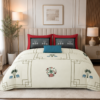 MILKY WHITE Premium Cotton Super King Size Bedsheet set with 2 Pillow Covers | 220 TC Heavy Weight Pure Cotton | Soft, Breathable & Skin-Friendly | Size 108 x 108 Inches |