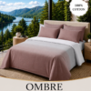 OMBRE Pure Cotton Premium size Bedsheet with 2 Pillow Covers | 300 TC | Textured Print | 108 x 108 Inches | Soft, Breathable, Skin Friendly & Fade Resistant | PVC Packing |
