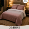 OMBRE Pure Cotton Premium size Bedsheet with 2 Pillow Covers | 300 TC | Textured Print | 108 x 108 Inches | Soft, Breathable, Skin Friendly & Fade Resistant | PVC Packing |