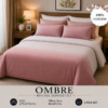 OMBRE Pure Cotton Premium size Bedsheet with 2 Pillow Covers | 300 TC | Textured Print | 108 x 108 Inches | Soft, Breathable, Skin Friendly & Fade Resistant | PVC Packing |