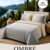 OMBRE Pure Cotton Premium size Bedsheet with 2 Pillow Covers | 300 TC | Textured Print | 108 x 108 Inches | Soft, Breathable, Skin Friendly & Fade Resistant | PVC Packing |